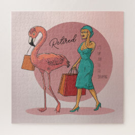 Quebra-cabeça Aposentado É meu trabalho ir Comprar Flamingo Rosa