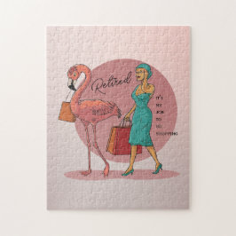 Quebra-cabeça Aposentado É meu trabalho ir Comprar Flamingo Rosa