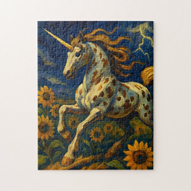 Quebra-cabeça Appaloosa Unicorn em tempestade (Vertical)