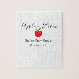 Quebra-cabeça Apple in bloom baby shower red apple name date 