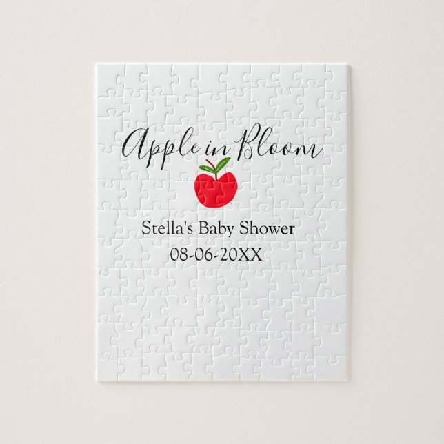 Quebra-cabeça Apple in bloom baby shower red apple name date  (Vertical)