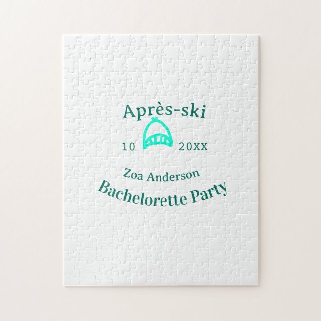 Quebra-cabeça Après-ski bachelorette party turquoise hat name da (Vertical)