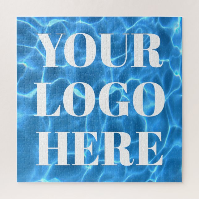 Quebra-cabeça Aqua Blue Swimming Pool Photo for Your Logo (Vertical)