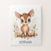 Aquarela Animal Personalizado Cervo Aniversário In