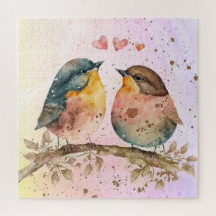 Quebra-cabeça Aquarela Cócitos Pequenos Aves Natureza Animal