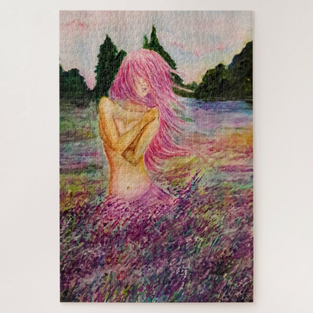 Quebra-cabeça Aquarela - Com Aroma de Lavanda - Escolher Tamanho (Vertical)