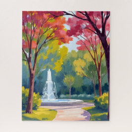 Quebra-cabeça Aquarela da Folhagem de Outono do Parque de Outono