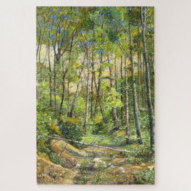 Quebra-cabeça aquarela de pintura em ranho na seda (Vertical)