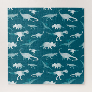 Quebra-cabeça Aquarela do Dinossauro: Padrão Têxtil