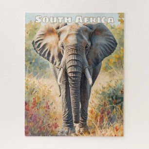 Quebra-cabeça Aquarela Elefante Sul-Africano Natureza 