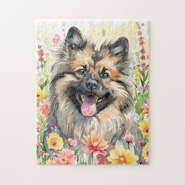Quebra-cabeça Aquarela Keeshond (Vertical)
