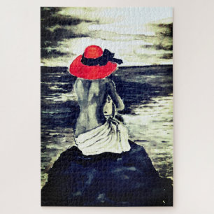 Quebra-cabeça Aquarela - Mulher Marinha - Dreamer -