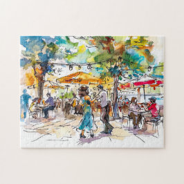 Quebra-cabeça Aquarela Noite de Dança de Verão em Berlim Mitte