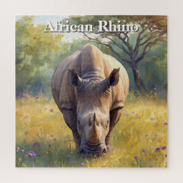 Quebra-cabeça Aquarela Rinoceronte do Bushveld Africano