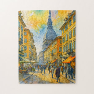 Quebra-cabeça Aquarela Turim Itália – Mole Antonelliana Cidade