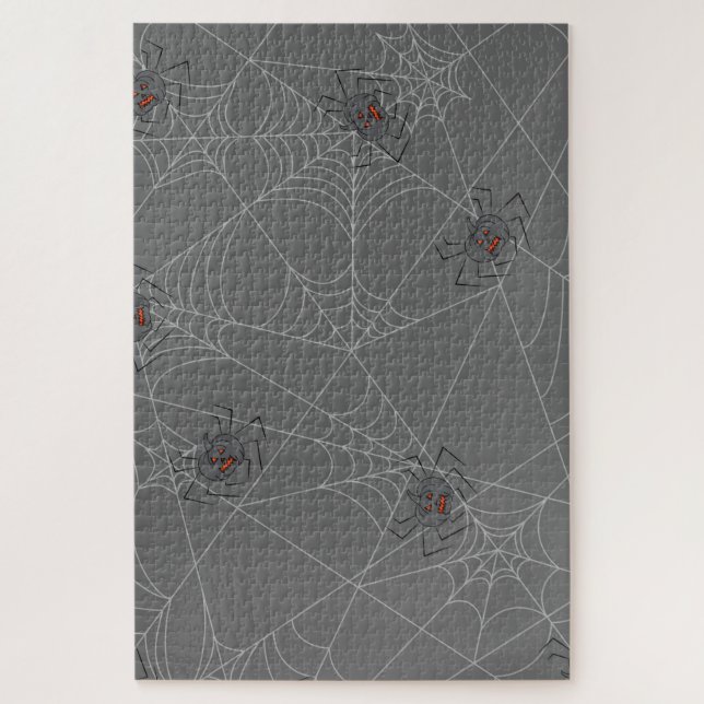 Quebra-cabeça Aranhas do Dia das Bruxas e abóboras (Vertical)