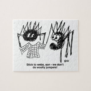 Quebra-cabeça Aranhas engraçadas e aranhas tecendo desenhos na