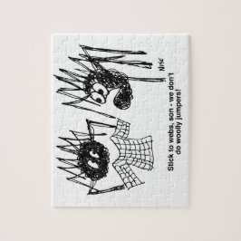 Quebra-cabeça Aranhas engraçadas e aranhas tecendo desenhos na W