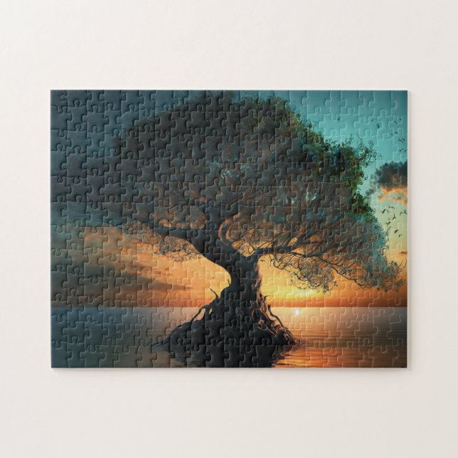 Quebra-cabeça Árbol de la Vida junto al Mar - Puzzle Sereno  (Horizontal)
