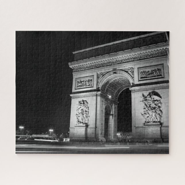 Quebra-cabeça Arc de Triomphe at night in Paris (Horizontal)