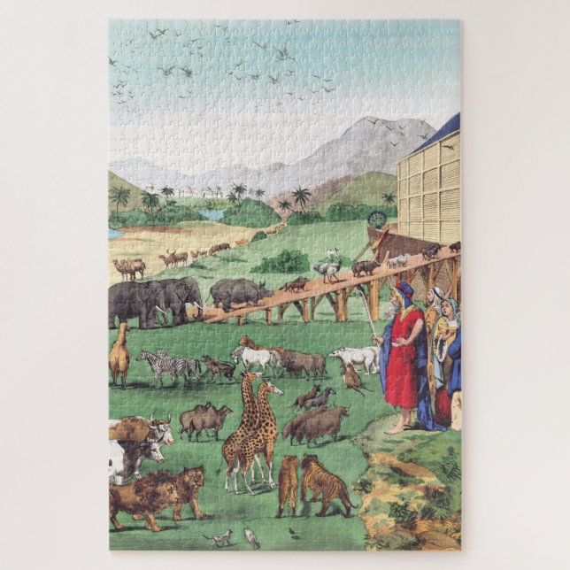 Quebra-cabeça Arca de Noé com animais (Vertical)