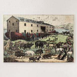 Quebra-cabeça Arca de Vintage Noah por Currier & Ives Poster
