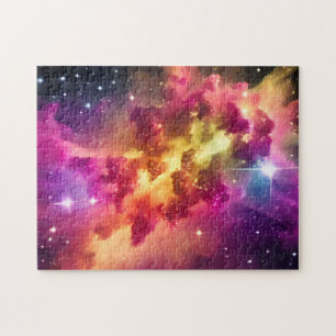 Quebra-cabeça Arco-Íris Cores Cósmicas do Espaço da Nebulosa no