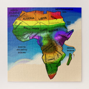 Quebra-cabeça Arco-íris do mapa africano