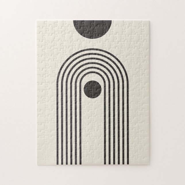 Quebra-cabeça Arco-íris e Sol, Arte Geométrica Abstrata Boho (Vertical)