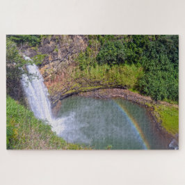 Quebra-cabeça Arco-íris em Wailua Falls, Kauai, Havaí