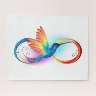 Quebra-cabeça Arco-íris Hummingbird com símbolo Infinito