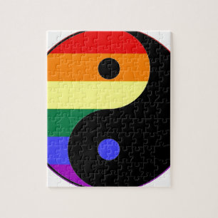 Quebra-cabeça Arco-íris Yin e Yang - cores do arco-íris do
