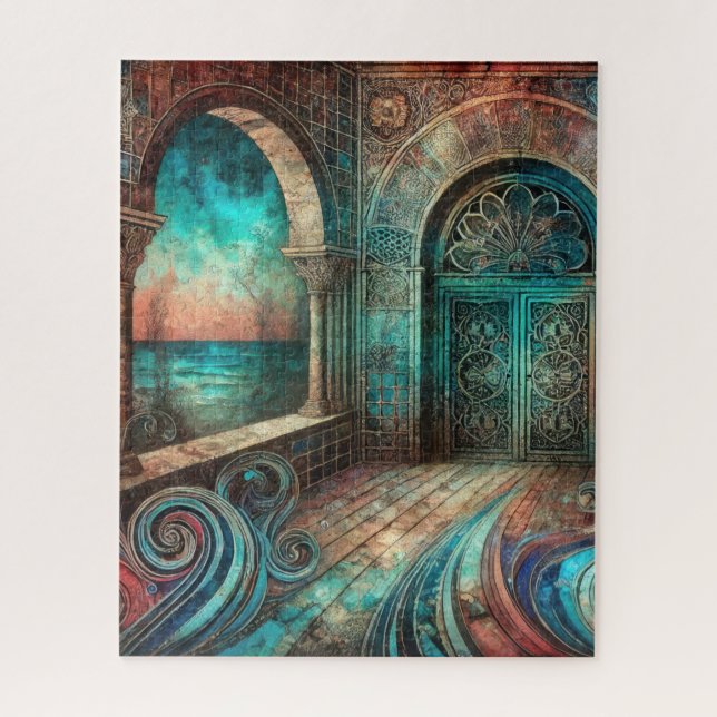 Quebra-cabeça Arco Místico com Portas Ornamentadas e Vista para  (Vertical)