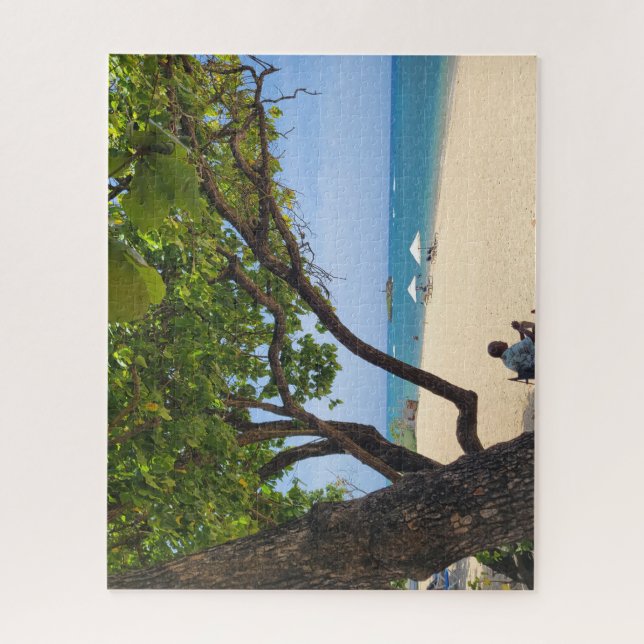 Quebra-cabeça Areia e Mar Iluminados pelo Sol (Vertical)