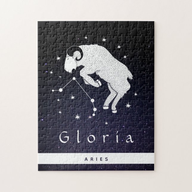 Quebra-cabeça Aries Zodiac - Símbolo Horoscópio Nome Cósmico (Vertical)