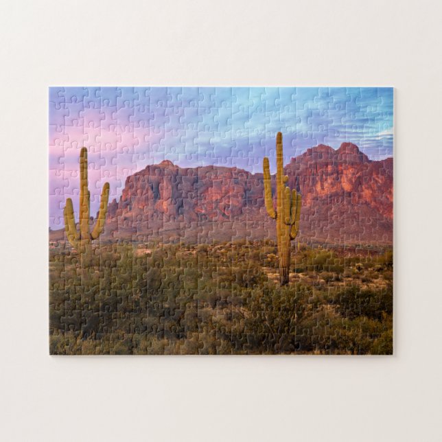 Quebra-cabeça Arizona Aestética Sunset Picture Phoenix Cactus (Horizontal)