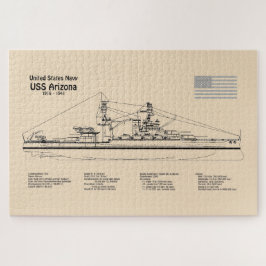 Quebra-cabeça ARIZONA USS - Enviar Planos de Impressão Blueprint
