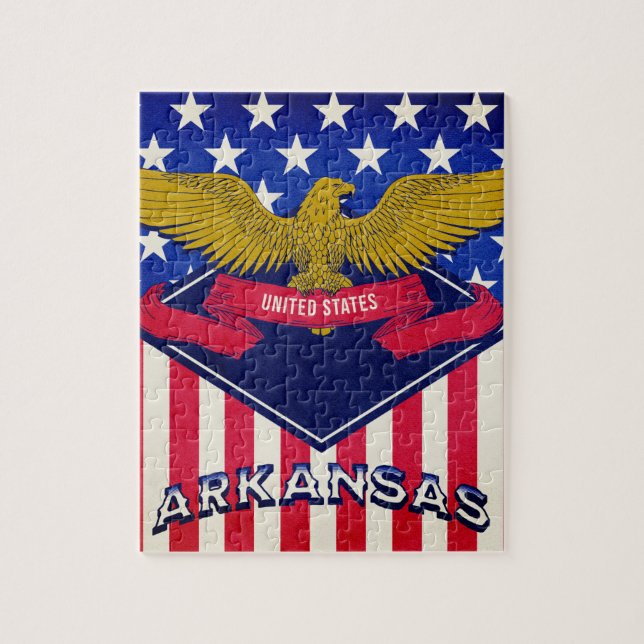 Quebra-cabeça Arkansas USA Flag (Vertical)