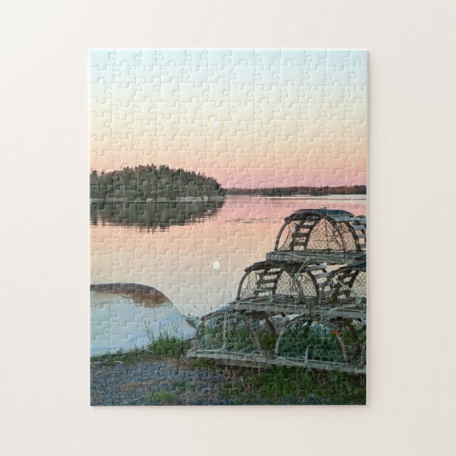 Quebra-cabeça Armadilhas de Lagosta Nova Scotia. (Vertical)