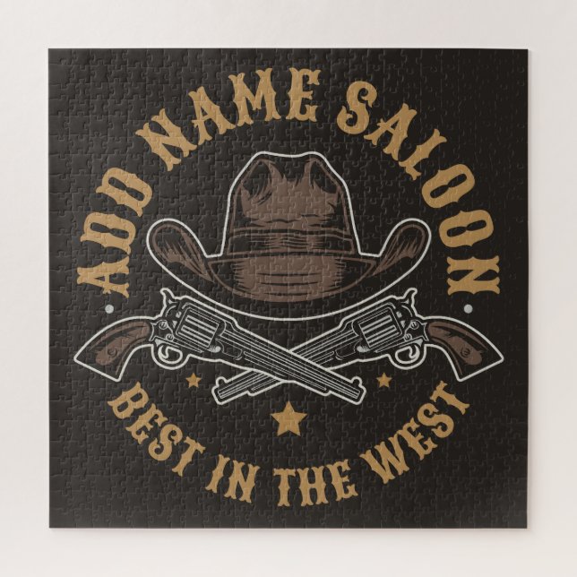 Quebra-cabeça Armas de Cowboy Antigas ADICIONE NOME Salão Old Wi (Vertical)