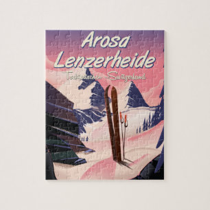 Quebra-cabeça Arosa Lenzerheide, poster de esqui Suiça.