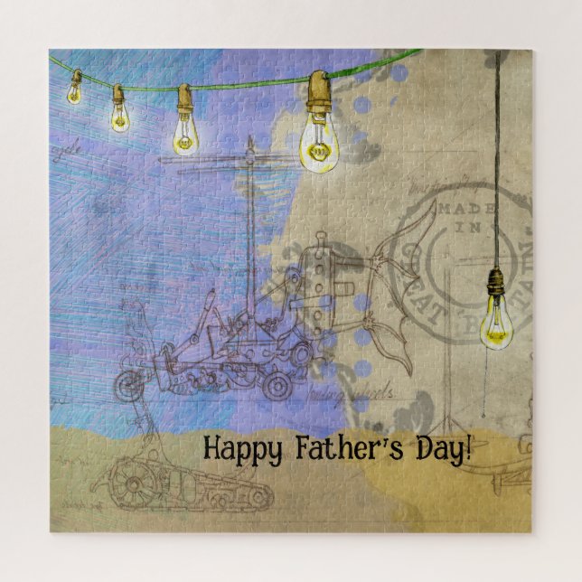 Quebra-cabeça Arquiteto de Lâmpada Edison Mecânica Steampunk (Vertical)