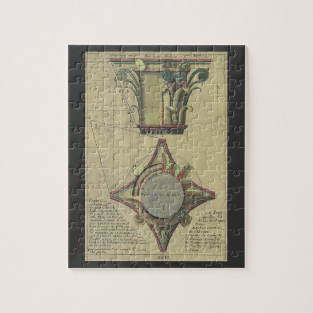 Quebra-cabeça Arquitetura Antiga, Coroa de Capital Decorativa (Vertical)