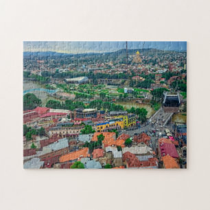 Quebra-cabeça Arquitetura Jigs da Tbilisi Georgia Cityscape Stre