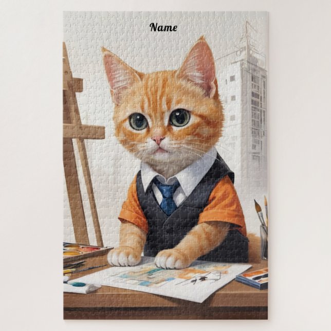 Quebra-cabeça Arquitetura sofisticada Ginger Kitten Art (Vertical)