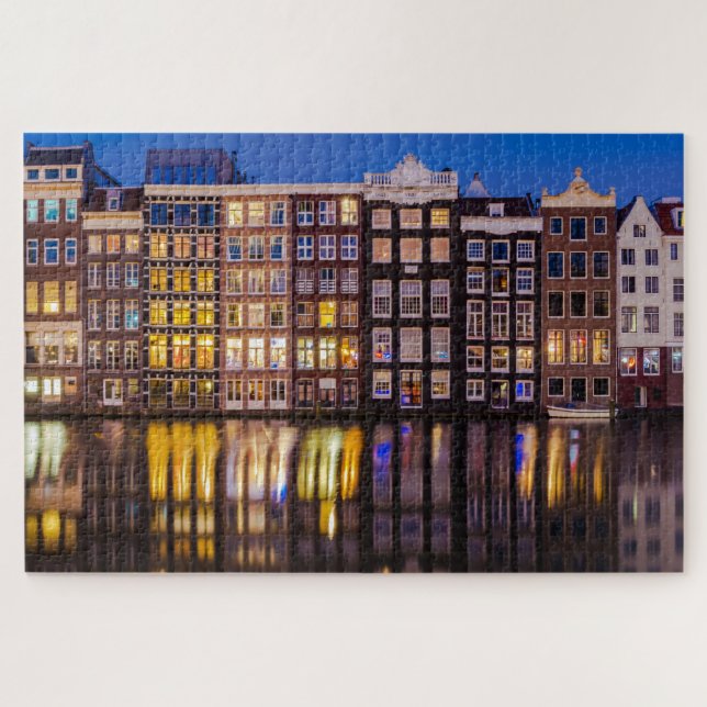 Quebra-cabeça Arquitetura tradicional de Amsterdã (Horizontal)