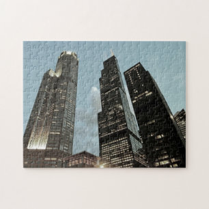 Quebra-cabeça Arquitetura Urbana em Hancock Torre de Chicago Ill