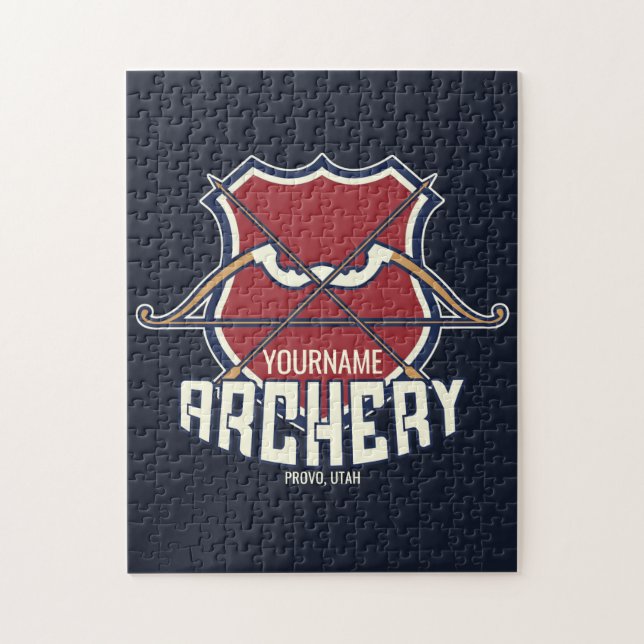 Quebra-cabeça Arquivamento de NOME Personalizado Seta de Arco Re (Vertical)