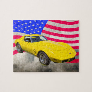 Quebra-cabeça Arraia-lixa 1975 de Corveta com bandeira americana