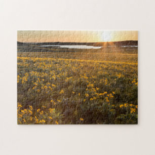 Quebra-cabeça Arranjo de Flores Silvestres de Balsamroot de Folh